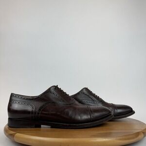 Mens Santoni For Tassinari Bologna Brown Leather Cap Toe Eyelet Oxfords Size 9
